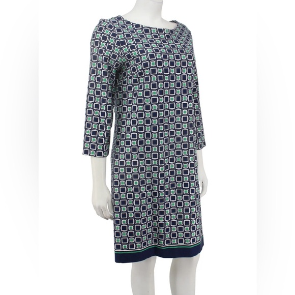 Talbots ponte knit sheath dress, blue/green (10) - Picture 2 of 10